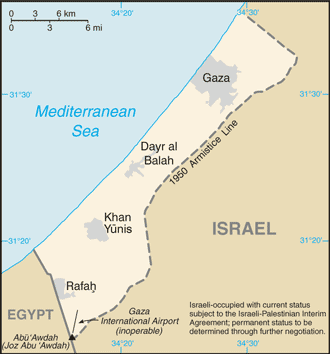 Map of Gaza Strip