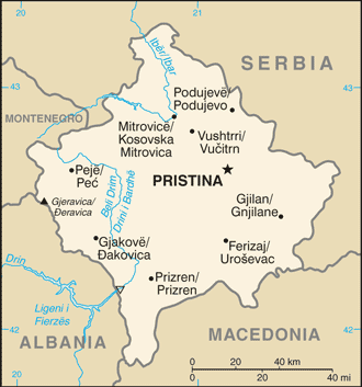 Map of Kosovo