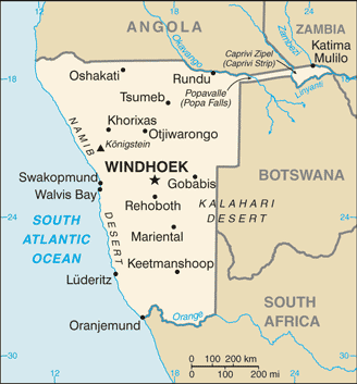 Map of Namibia